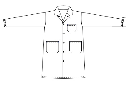 Smock, Polyester, 5  Snap, Mandrin Collar Abso™